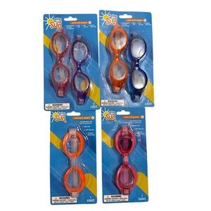 Bring On The‎ Sun Set of 4 Packs of Child & Youth Swim Goggles NEW